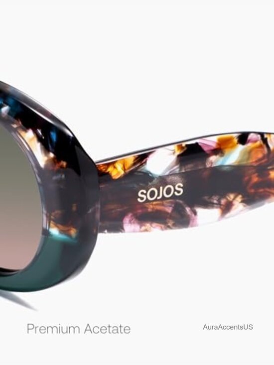 Acetate Oval Polarized Sunglasses Retro 90s UV400 Protection